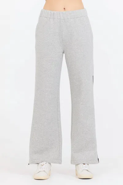Vintage Havana Contrast Black Zipper Pant In Grey In Gray