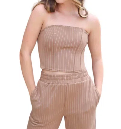 Vintage Havana Corset Top In Mocha In Brown