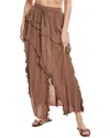 Vintage Havana Crinkle Ruffle Maxi Skirt