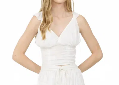 VINTAGE HAVANA CRINKLES & FLUTTERS TOP IN WHITE