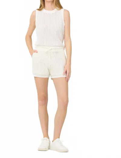 Vintage Havana Crochet Pocket Shorts In Ivory In White