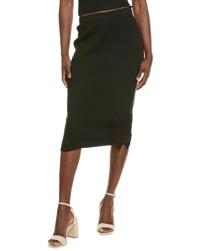 Vintage Havana Crochet Rib Midi Skirt In Black