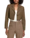 Vintage Havana Cropped Blazer In Brown