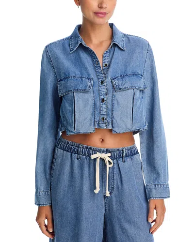 Vintage Havana Cropped Shirt In Washed Denim