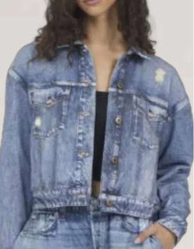 Vintage Havana Denim Fleece Jacket In Blue