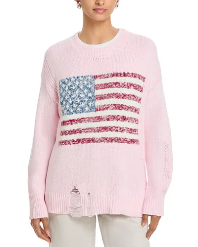 Vintage Havana Distressed American Flag Sweater In Multi