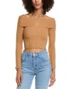 Vintage Havana Distressed Off-shoulder Sweater In Brown