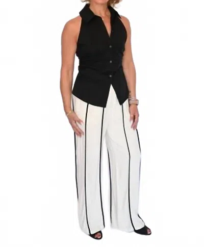 Vintage Havana Earthy Linen Striped Pants In Sand/black In Multi