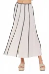 Vintage Havana Piping Linen-blend Maxi Skirt In White