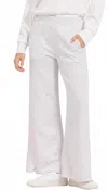 Vintage Havana Egg Shell Cloud Wide Leg Pant In Grey In White