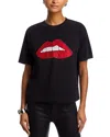 Vintage Havana Embellished Lips Tee In Black