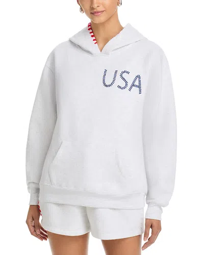 Vintage Havana Embroidered Surf Wash Hoodie In White