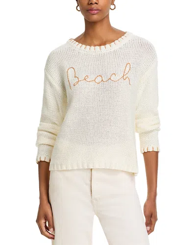 Vintage Havana Embroidered Sweater In White/tan