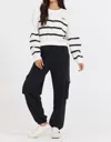 Vintage Havana Essential Fleece Crewneck Sweatshirt In Extra White/black In Multi