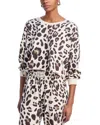 Vintage Havana Faux Suede Terry Crewneck Top In Leopard