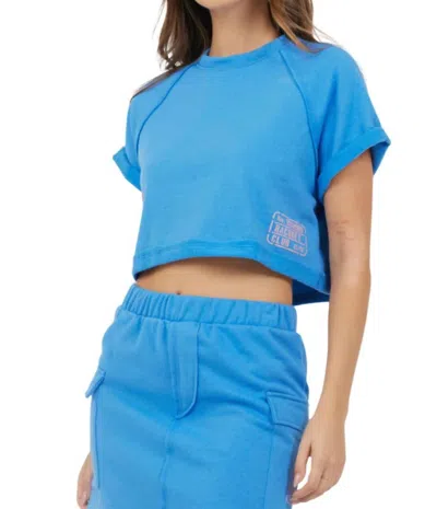 Vintage Havana Fleece Tee In Azure Blue