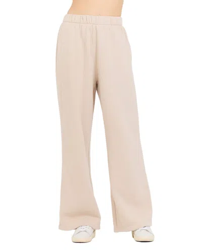 Vintage Havana Fleece Wide Leg Pant In Beige