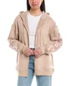 Vintage Havana French Terry Zip Hoodie In Beige
