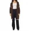 Vintage Havana Game Day Open Front Cardigan In Brown In Brown