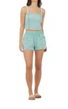 Vintage Havana Gauze Crop Top In Sea Green In Multi