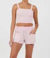 Vintage Havana Gauze Cropped Tank Top In Washed Pink In Multi