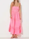 Vintage Havana Gauze Maxi Dress In Hot Pink In Pink