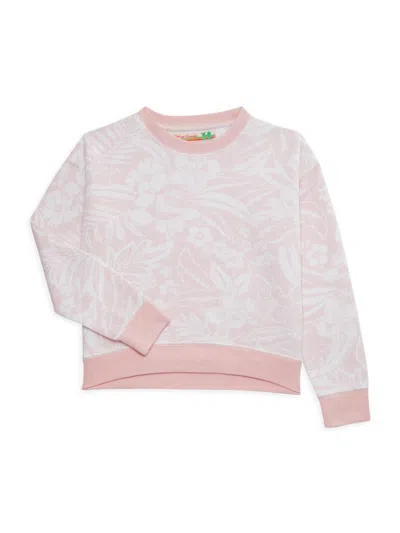 Vintage Havana Kids' Girl's Floral Sweatshirt In Crystal Pink