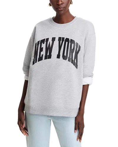 Vintage Havana Glitter Letterman Sweatshirt In Heather Grey