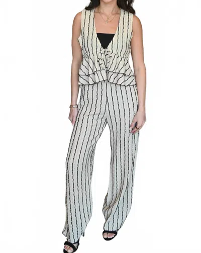 Vintage Havana Goddess Knit Wide Leg Pants In White