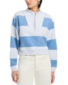 Vintage Havana Half Zip Sweatshirt In Blue/ash Grey
