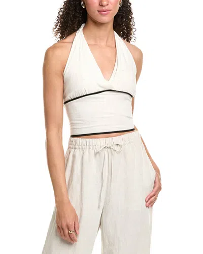 VINTAGE HAVANA VINTAGE HAVANA HALTER LINEN-BLEND TOP