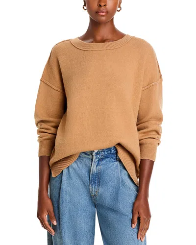 Vintage Havana Happy Face Crewneck Sweater In Camel/red