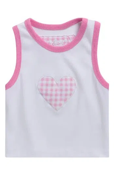 Vintage Havana Kids'  Heart Appliqué Tank In Gray