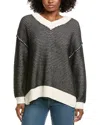 Vintage Havana Honeycomb Knit V-neck Sweater In Black