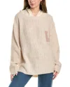 Vintage Havana Hooded Sweater In White