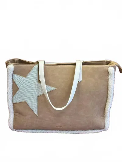 Vintage Havana Katie Beige Fur Bag In Brown