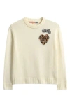 Vintage Havana Kids' Amore Mio Leopard Heart Sweater In White