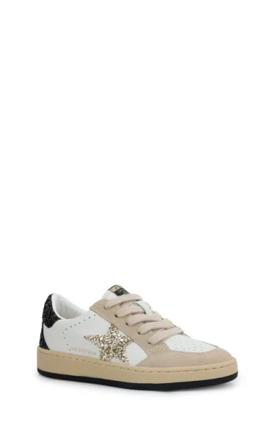 Vintage Havana Kids' Ariella Sneaker In White/taupe Glitter
