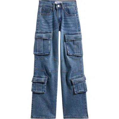 Vintage Havana Kids' Cargo Jeans In Blue