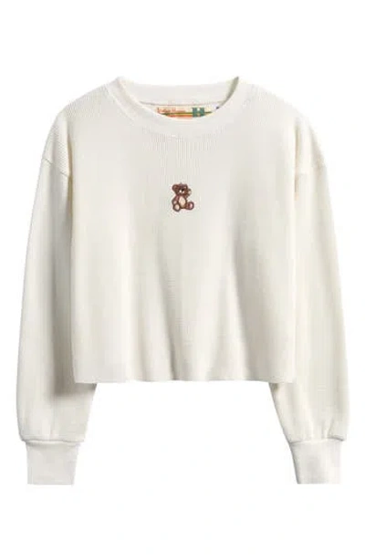 Vintage Havana Kids' Crop Oversize Sweater In Neutral