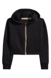 Vintage Havana Kids' Cropped Zip Hoodie In Black