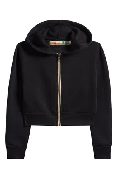Vintage Havana Kids' Cropped Zip Hoodie In Black