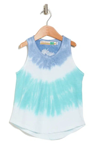 Vintage Havana Kids' Embroidered Palm Tank Top In Sunny Turquoise