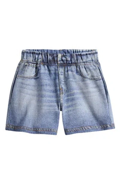 Vintage Havana Kids' Faux Denim Sweatpant Shorts In Blue