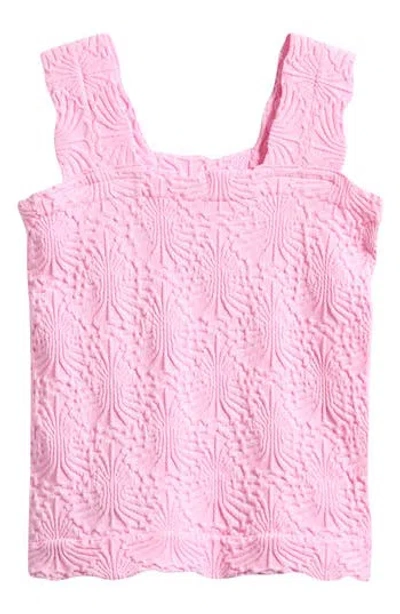 Vintage Havana Kids' Floral Textured Tank Top In Pink