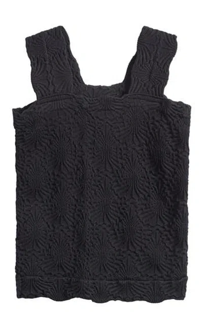 Vintage Havana Kids' Floral Textured Tank Top In Black
