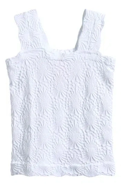 Vintage Havana Kids' Floral Textured Tank Top In White