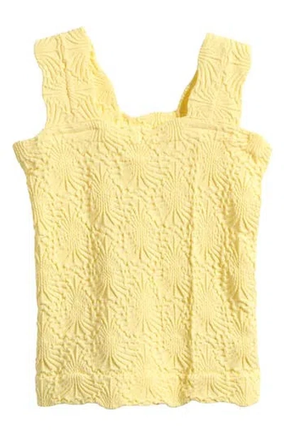 Vintage Havana Kids' Floral Textured Tank Top In Yellow