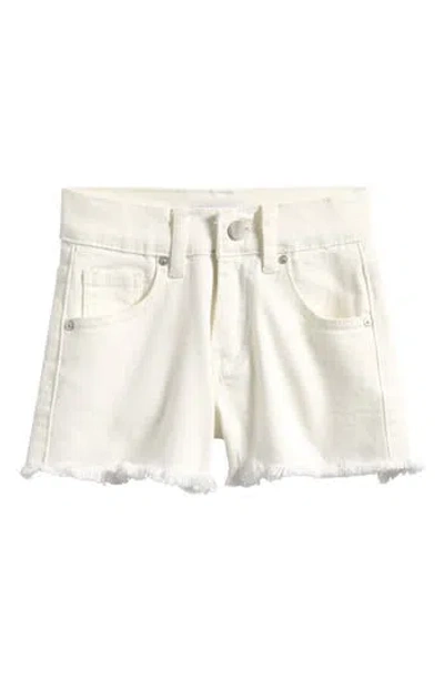 Vintage Havana Kids' Frayed Hem Denim Shorts In White