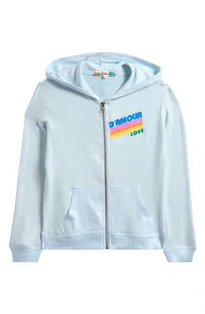 Vintage Havana Kids' Full Zip Hoodie In Heather Sky Blue